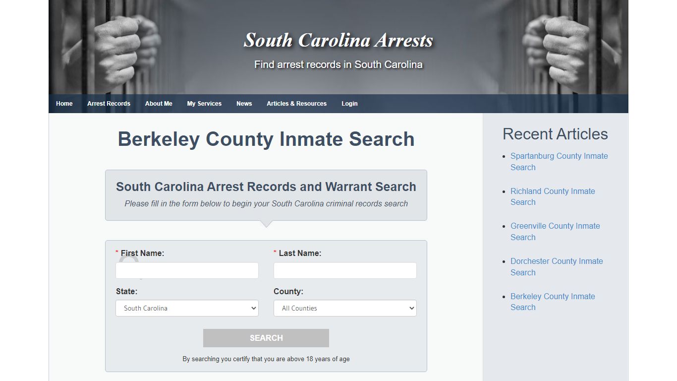 Berkeley County Inmate Search - South Carolina Arrests
