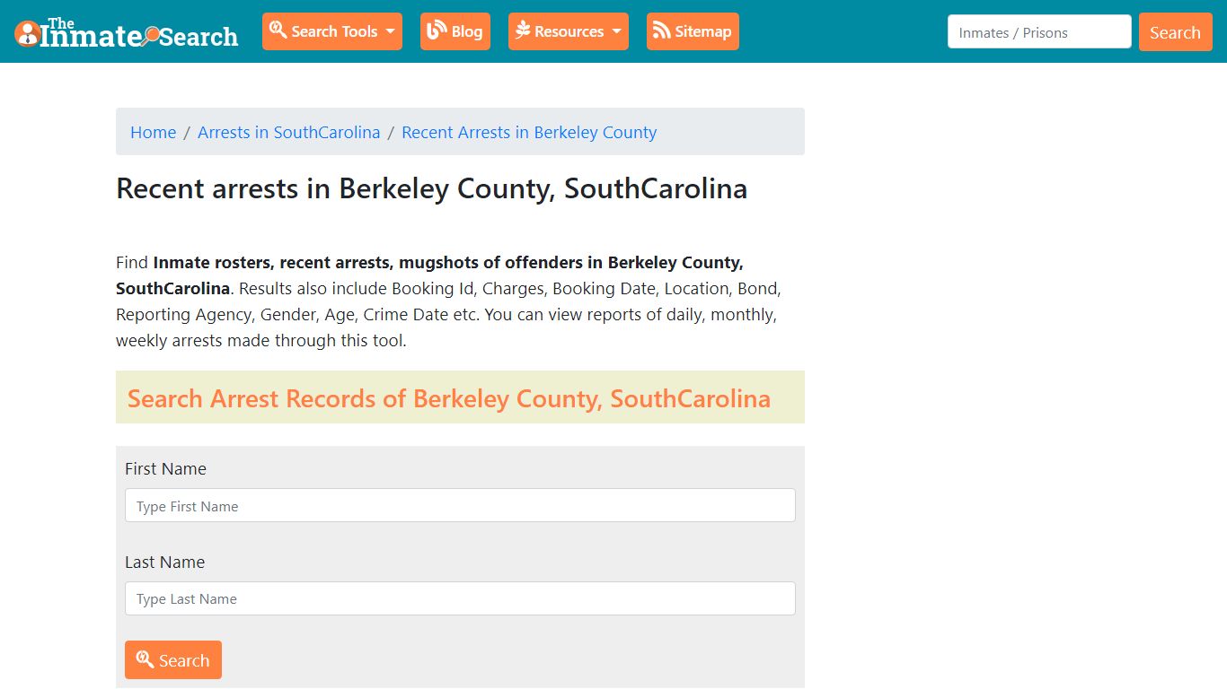Recent arrests in Berkeley County, SouthCarolina ...